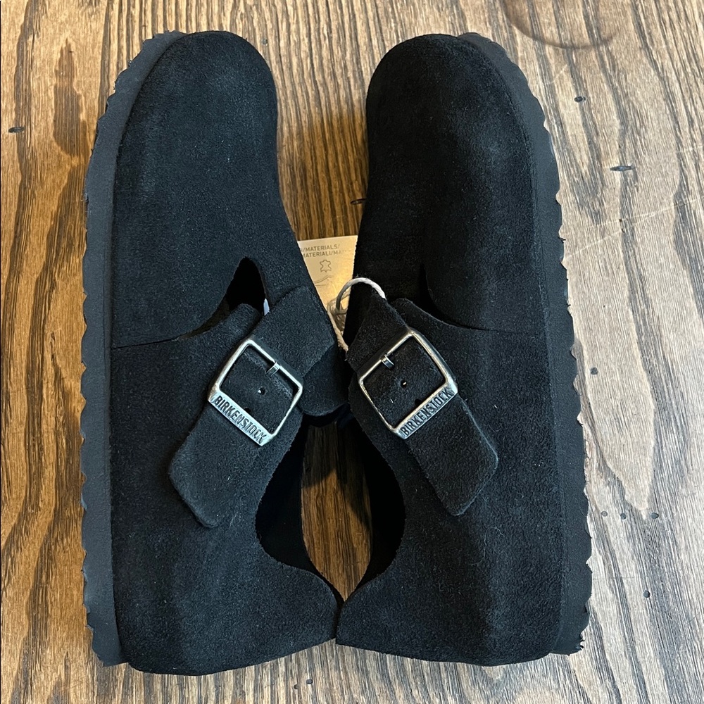 Birkenstock London Black Suede / leather Buckle shoes size 7-7.5 - Picture 7 of 10